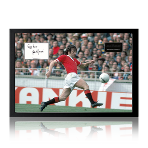 Lou Macari Signed Manchester United Cut Iconic Frame