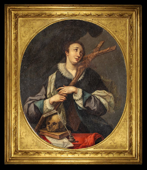 Ludovico Mazzanti (1686–1775), Workshop of - Santo in adorazione del crocifisso