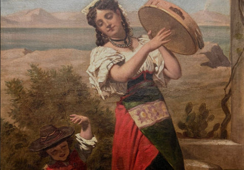 Luigi Bechi (1830-1919) - Donna con tamburello