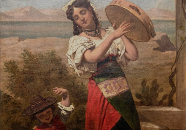 Luigi Bechi (1830-1919) - Donna con tamburello