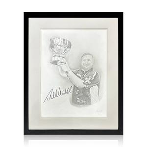 Luke Littler Signed Sketched Image Deluxe Mount Frame