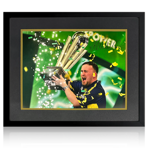 Luke Littler Signed 2025 World Champion Image Deluxe Mount Frame