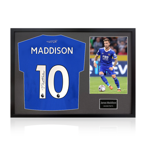 James Maddison Signed Leicester City Shirt Classic Frame