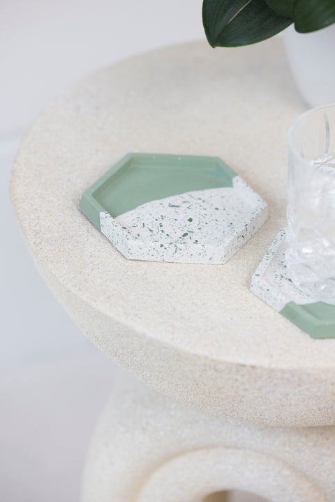 Hexagon Coasters - Sage Split