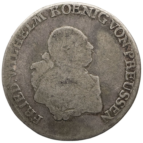1789 E 1/3 Reichsthaler Prussia Coin Germany Friedrich Wilhelm II Silver