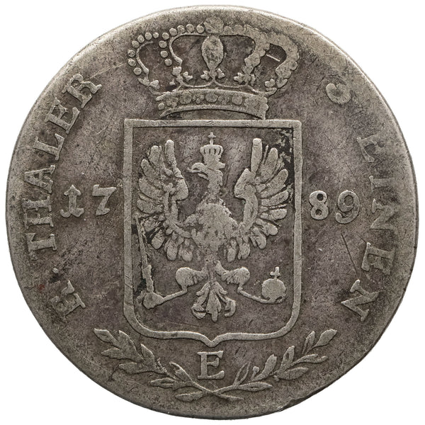 1789 E 1/3 Reichsthaler Prussia Coin Germany Friedrich Wilhelm II Silver