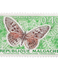 Madagascar Stamp 1960 0.4 French African CFA franc Garden Acraea (Acraea horta) Butterflies