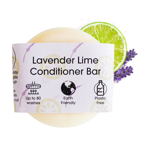 Lavender & Lime Solid Conditioner Bar | Natural Hair Conditioner for All Hair Types | Vegan, Plastic-Free Hair Care