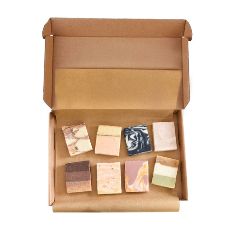 Soap Sampler Gift Set | 8 x 25g Mini Travel Soaps | Natural Handcrafted Letterbox Gift | Vegan, Plastic-Free Skincare