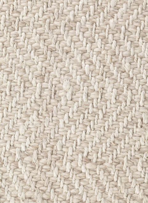 Majoli Natural White Herringbone Wool & Jute Rug