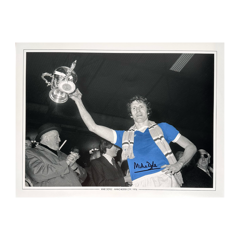 Mike Doyle Signed Manchester City 16x12