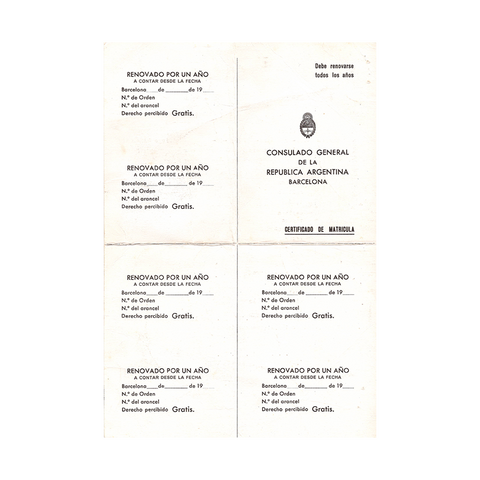 Diego Maradona Signed Barcelona Certificate Of Registration (JSA)