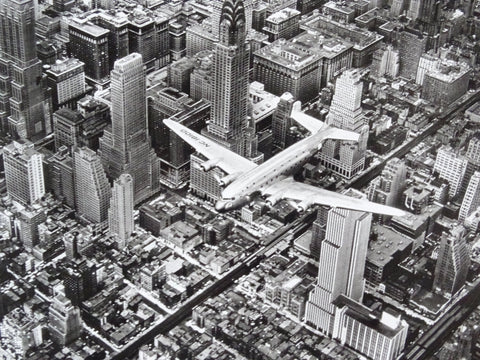 Margaret Bourke White - DC-4 flying over Manhattan - 1939