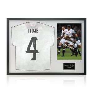 Maro Itoje Signed England 2025 Shirt Classic Frame