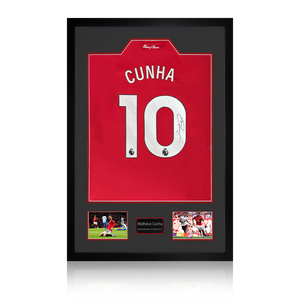 Matheus Cunha Signed Manchester United Shirt Premium Frame (ACG Cert)