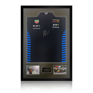 Max Verstappen Signed Red Bull F1 Shirt Premium Frame