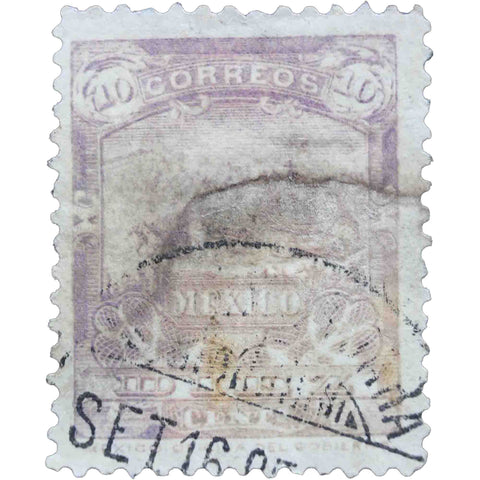 Mexico 1895 10 - Mexican Centavo Used Postage Stamp Mail Coach