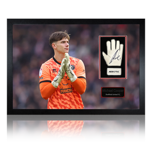 Michael Cooper Signed Sheffield United Goalkeeper Glove Iconic Frame
