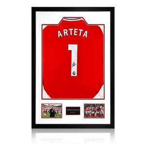 Mikel Arteta Signed Arsenal Shirt Premium Frame