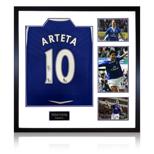 Mikel Arteta Signed Everton Shirt Elite Frame
