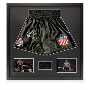 Mike Tyson Signed Shorts Elite Frame