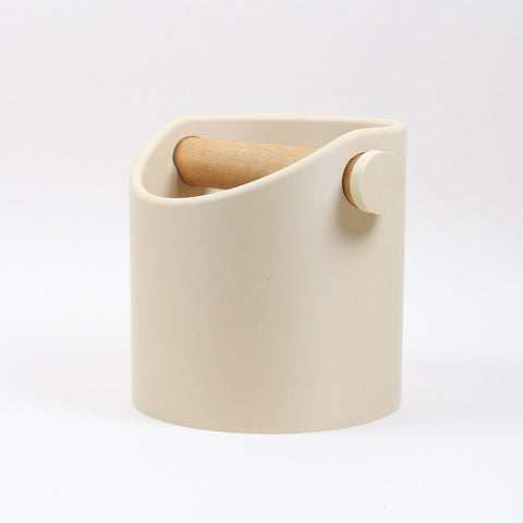 Minimalist Espresso Knock Box with Oak Bar