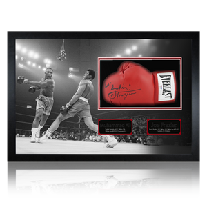 Muhammad Ali & Joe Frazier Signed Glove Iconic Frame (PSA)