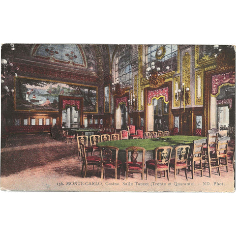 Monaco Casino de Monte Carlo La Salle Touzet Vintage Postcard