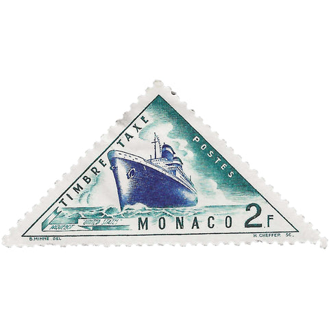 Monaco Stamp 1953 2 Monegasque franc Steamer United States Ship