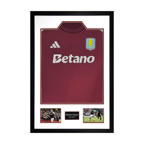 Morgan Rogers Signed Aston Villa Shirt Premium Frame
