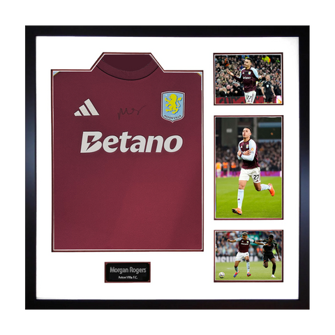 Morgan Rogers Signed Aston Villa Shirt Elite Frame
