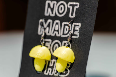 Glow in the Dark Mushroom Earrings | 3D Printed Cottagecore Gift