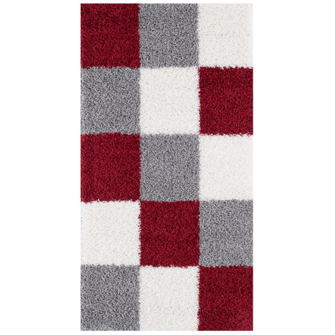 Tapis géométrique rouge Myshaggy