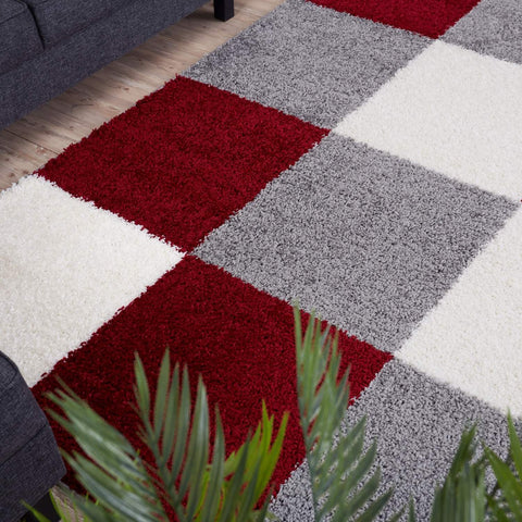 Tapis géométrique rouge Myshaggy