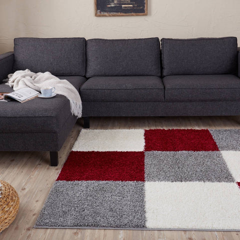 Tapis géométrique rouge Myshaggy