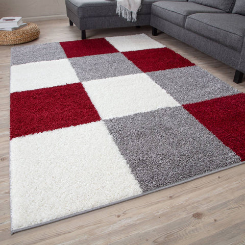 Tapis géométrique rouge Myshaggy