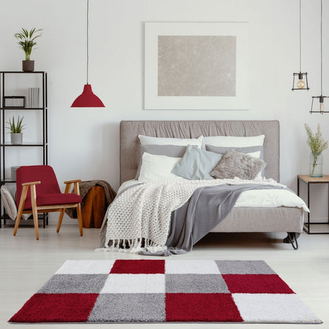 Tapis géométrique rouge Myshaggy