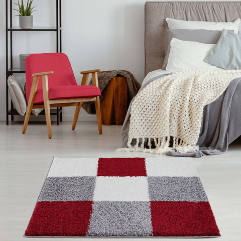 Tapis géométrique rouge Myshaggy