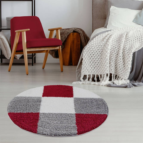 Tapis géométrique rouge Myshaggy