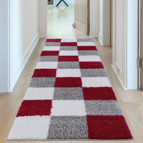 Tapis géométrique rouge Myshaggy