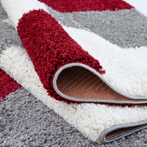 Tapis géométrique rouge Myshaggy