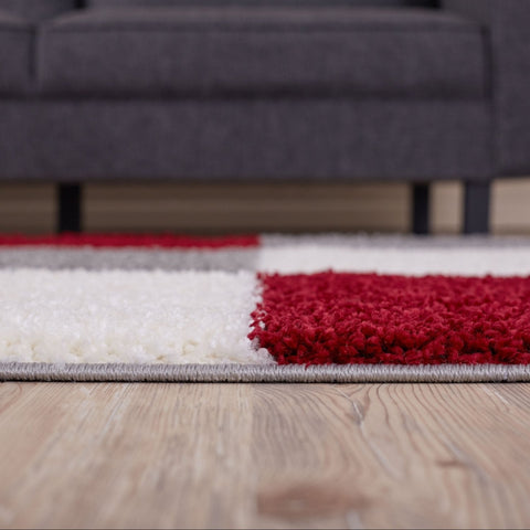 Tapis géométrique rouge Myshaggy