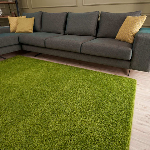 Tapis vert uni doux