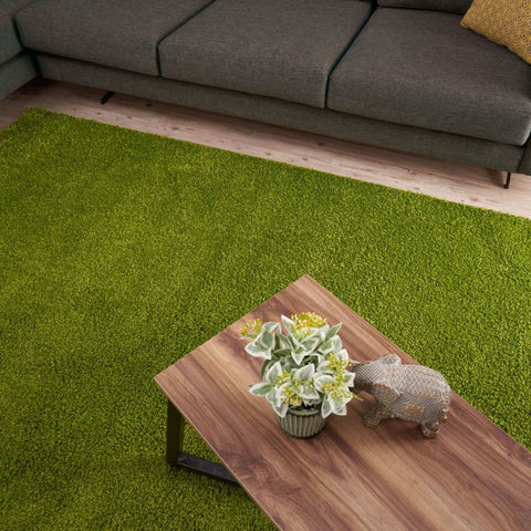 Tapis vert uni doux