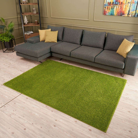 Tapis vert uni doux