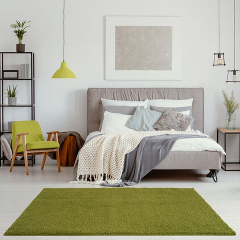 Tapis vert uni doux
