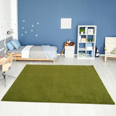 Tapis vert uni doux