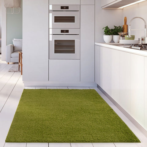 Tapis vert uni doux