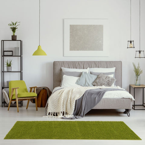 Tapis vert uni doux
