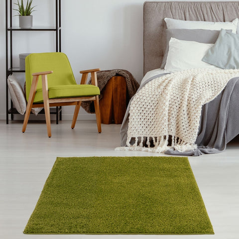 Tapis vert uni doux